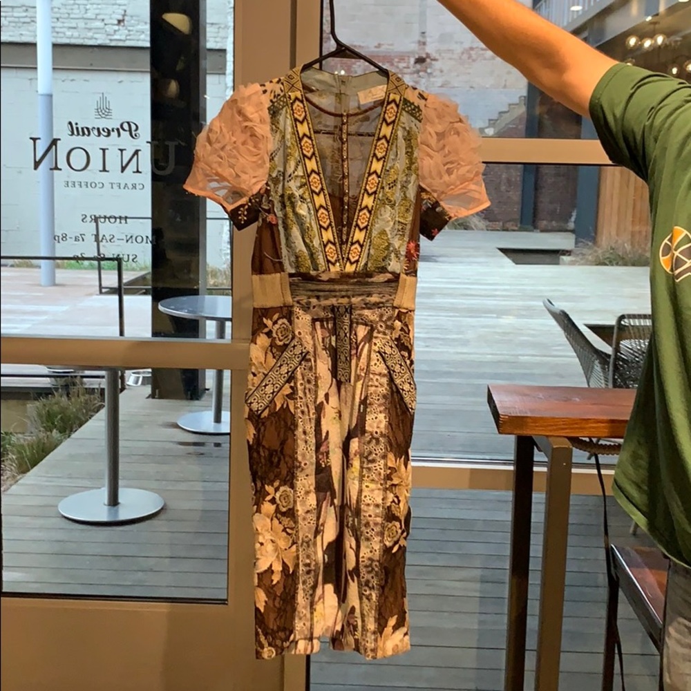 Intricate lace/embroidered/beaded cocktail dress